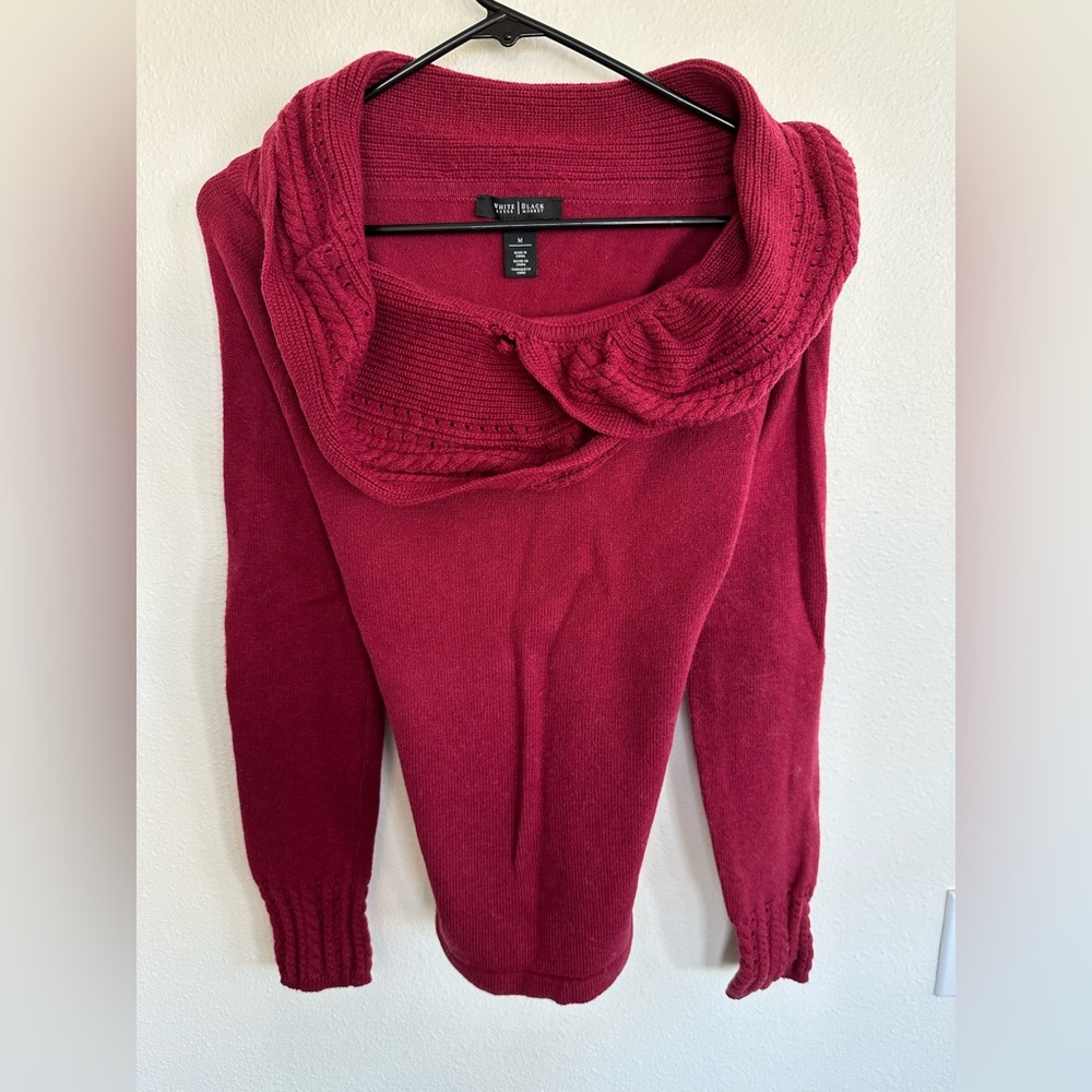 White House Black Market Burgundy Cowl Neck Sweater